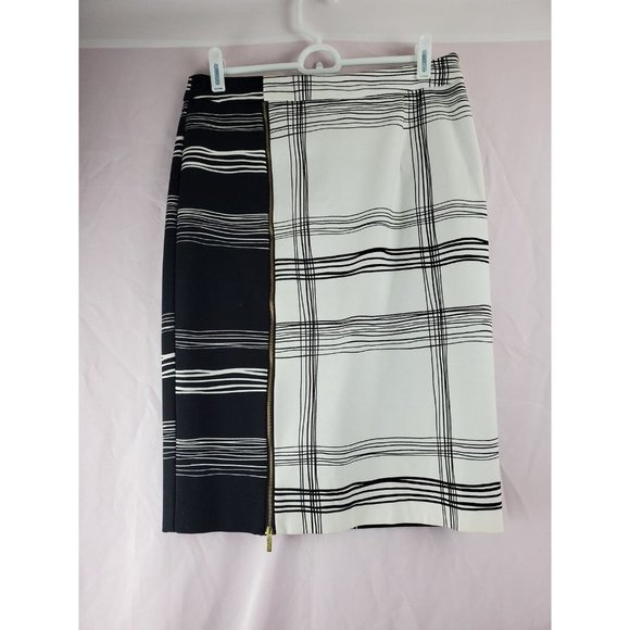 WORTHINGTON Black White ColorBlock Skirt Pencil Above Knee Striped - Picture 2 of 9